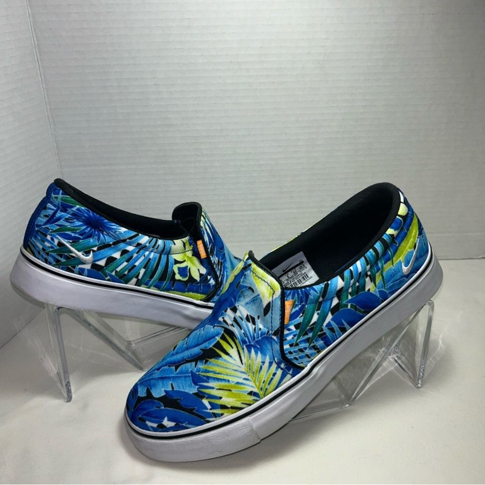 Nike Court Royale Blue Floral AC Slip On Canvas Sneakers Sz 8.5-EUC